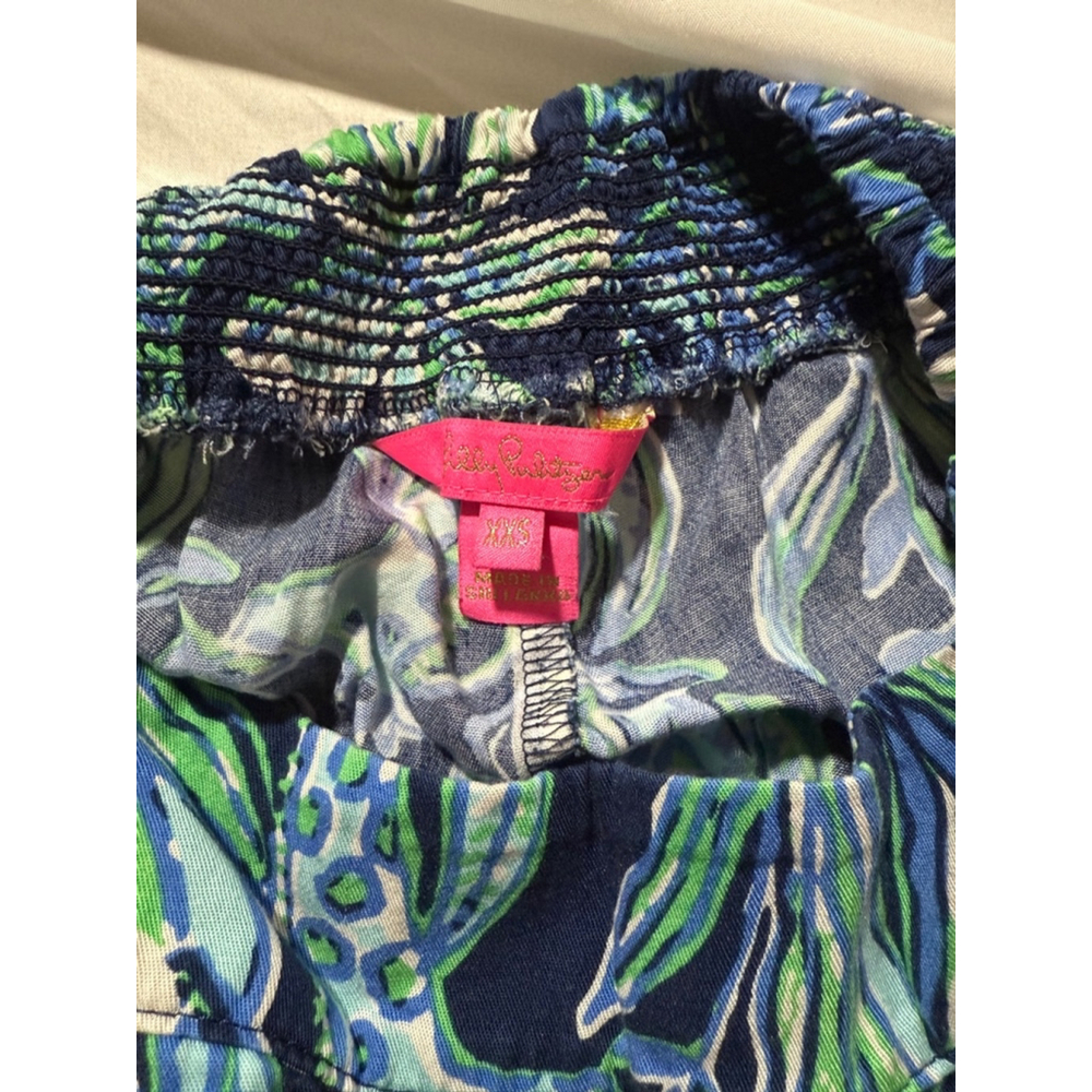 Girls Lilly Pulitzer Shorts XXS Blue Green Floral - Picture 3 of 4